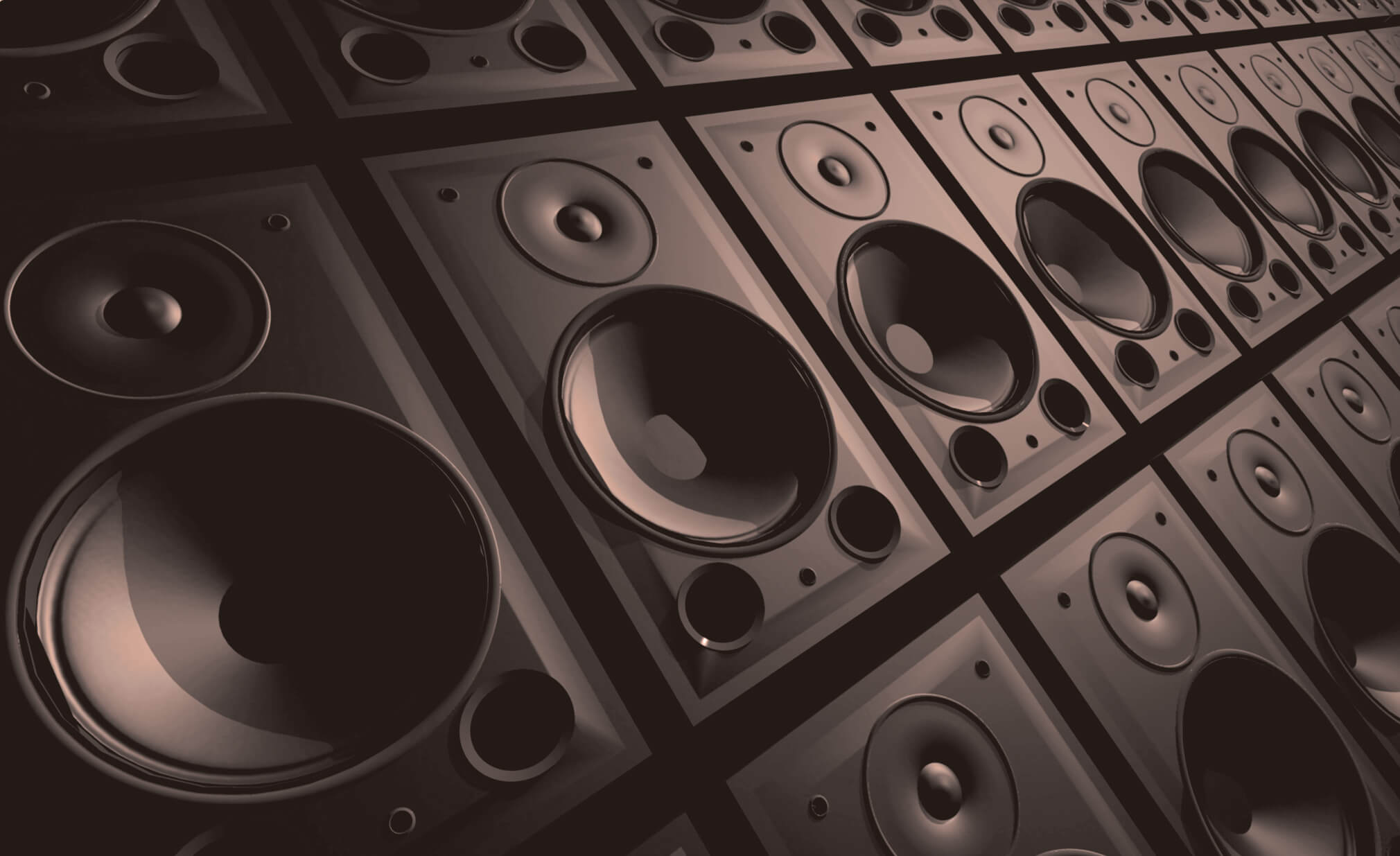 Experience, wall of of audio speakers
